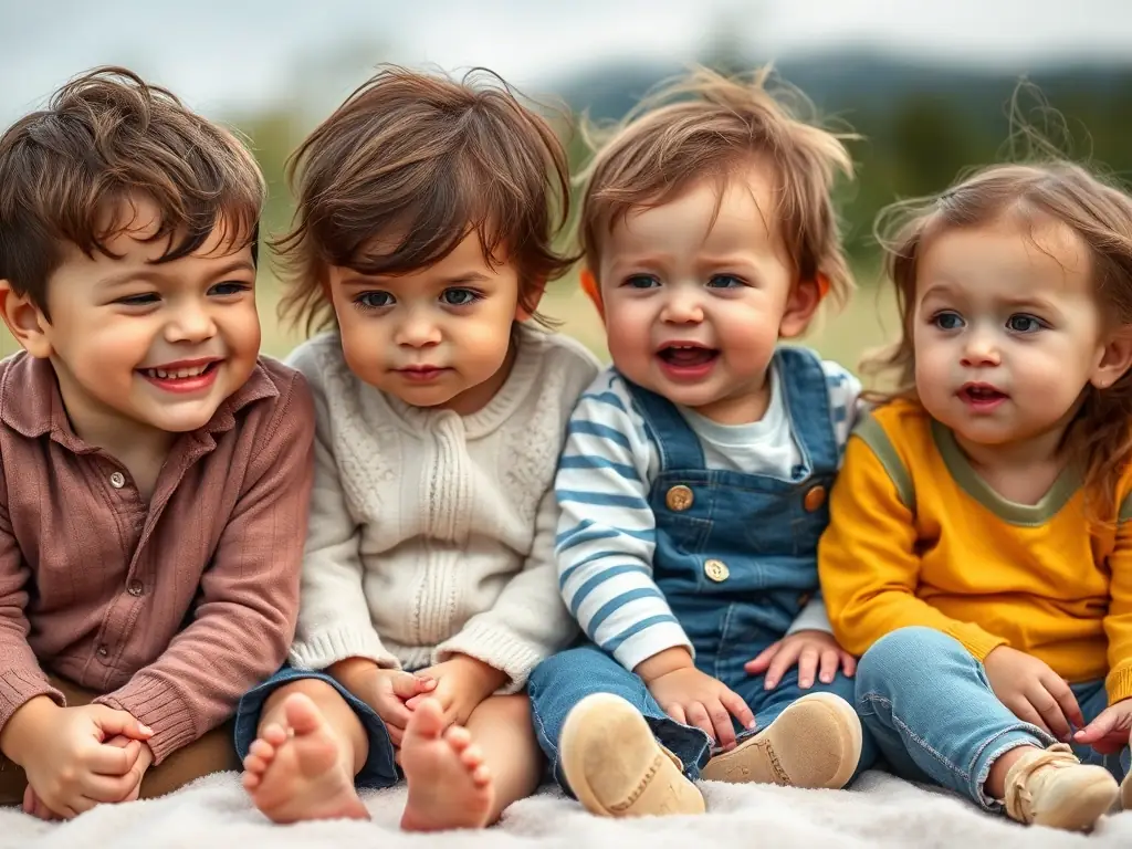 A heartwarming image of children expressing different emotions like happiness, sadness, and excitement, symbolizing emotional energy and understanding feelings.